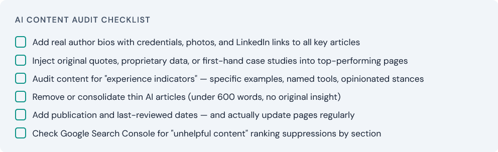 AI Content Audit Checklist